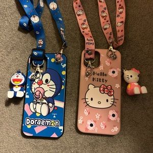 Hello kitty and Doraemon iPhone 12 Pro Max case bundle